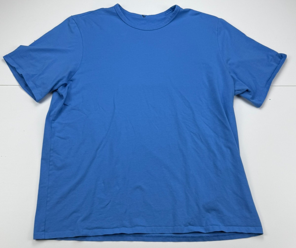Lululemon The Fundamental T-Shirt Mens XL Blue Short Sleeve Cotton Blend Tee